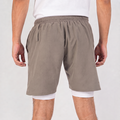 2 in 1 Training Shorts | Light Brown