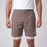 2 in 1 Training Shorts | Light Brown