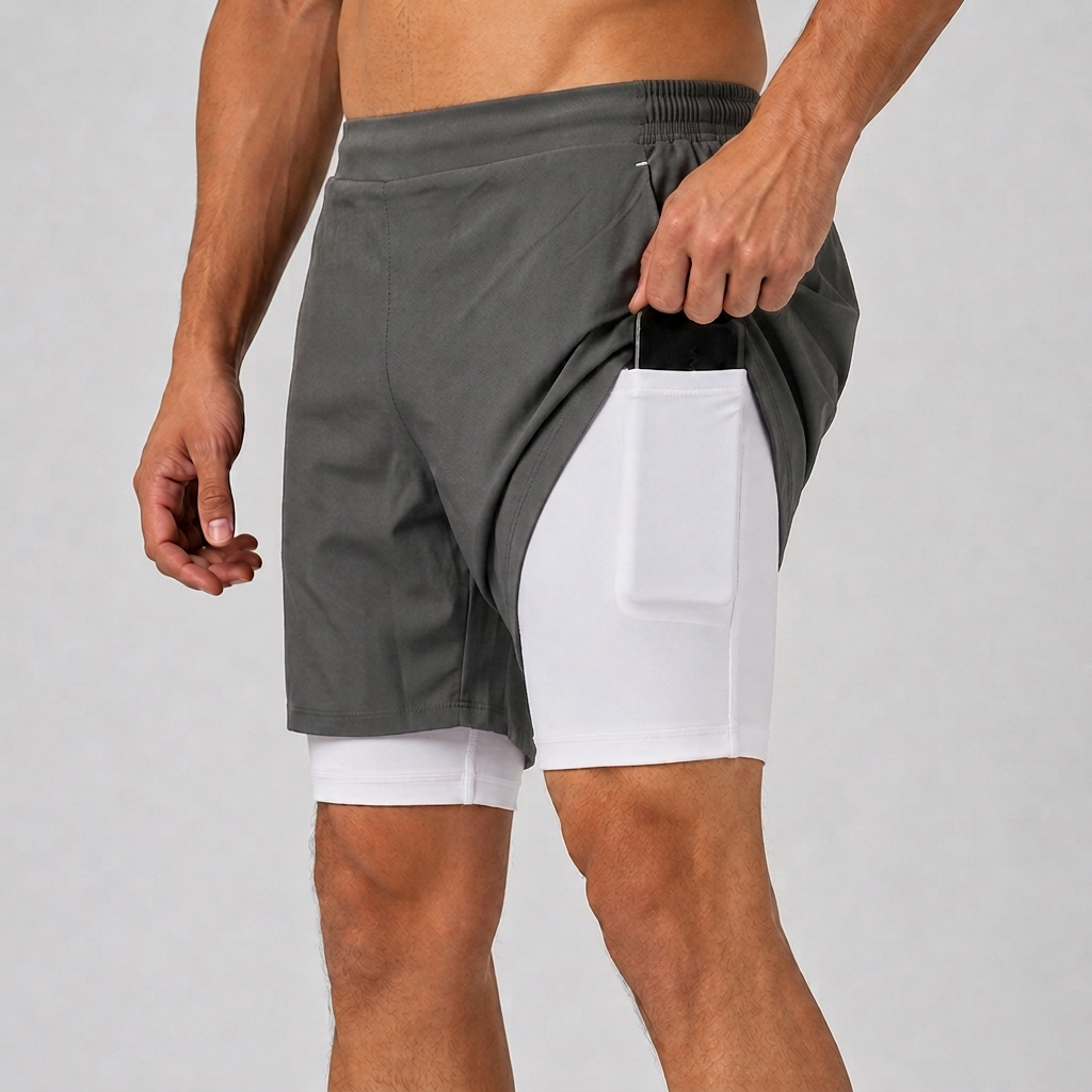 2 in 1 Training Shorts | Dark Grey