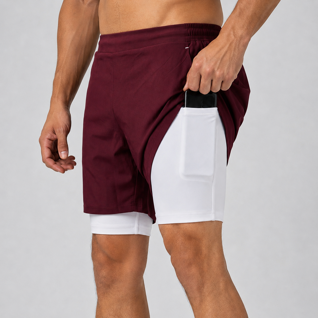2 in 1 Training Shorts | Maroon