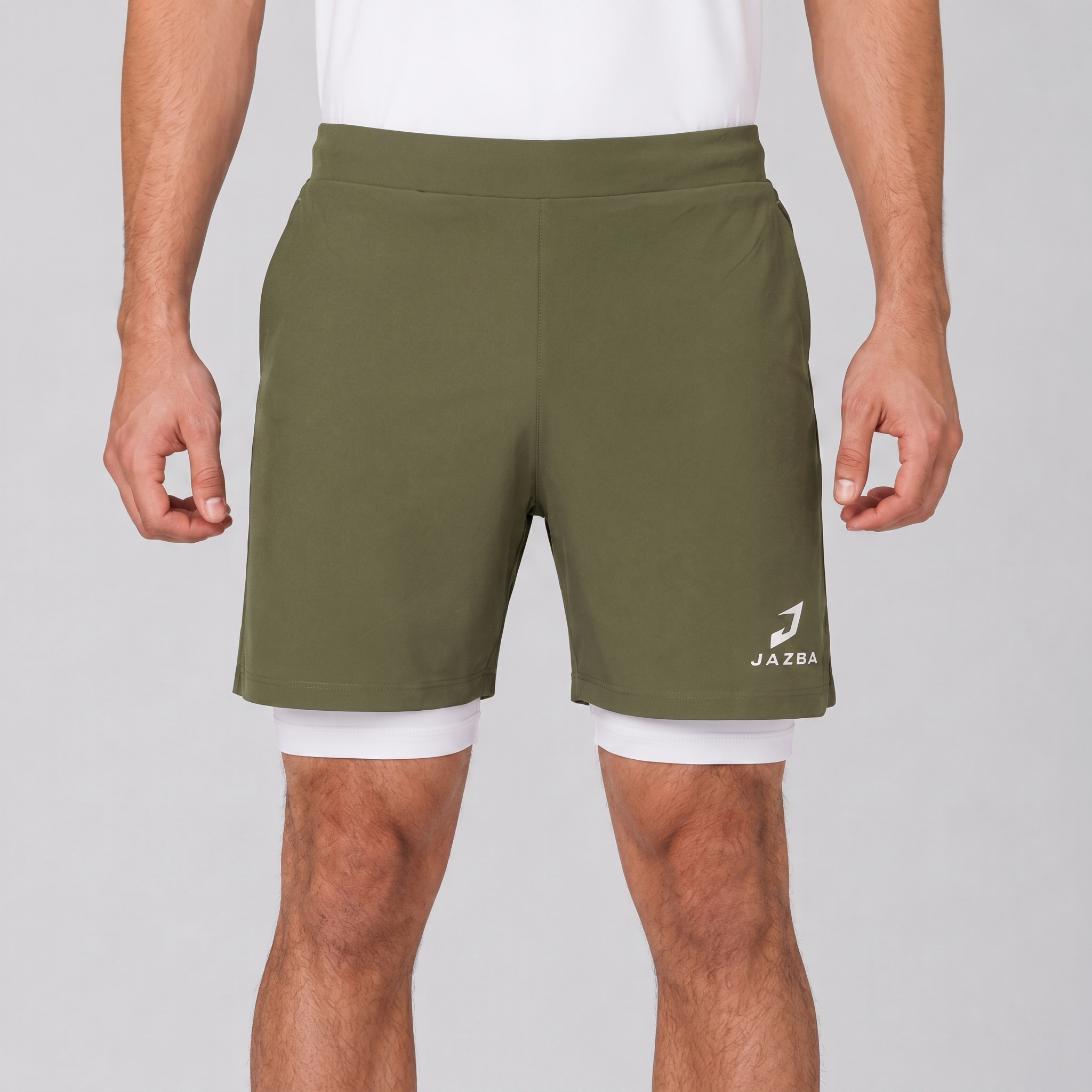 2 in 1 Training Shorts | Army Green