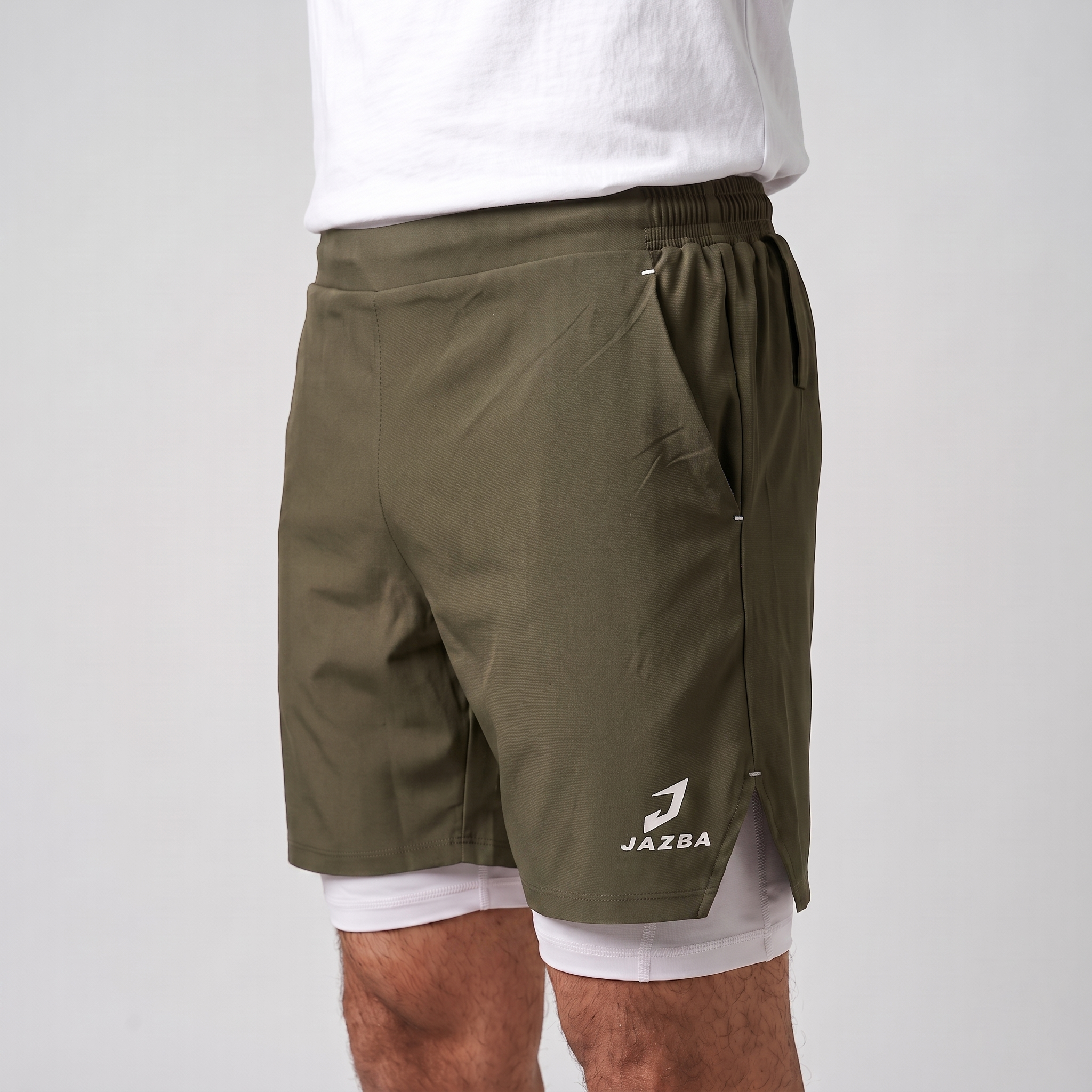 2 in 1 Training Shorts | Army Green