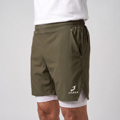 2 in 1 Training Shorts | Army Green