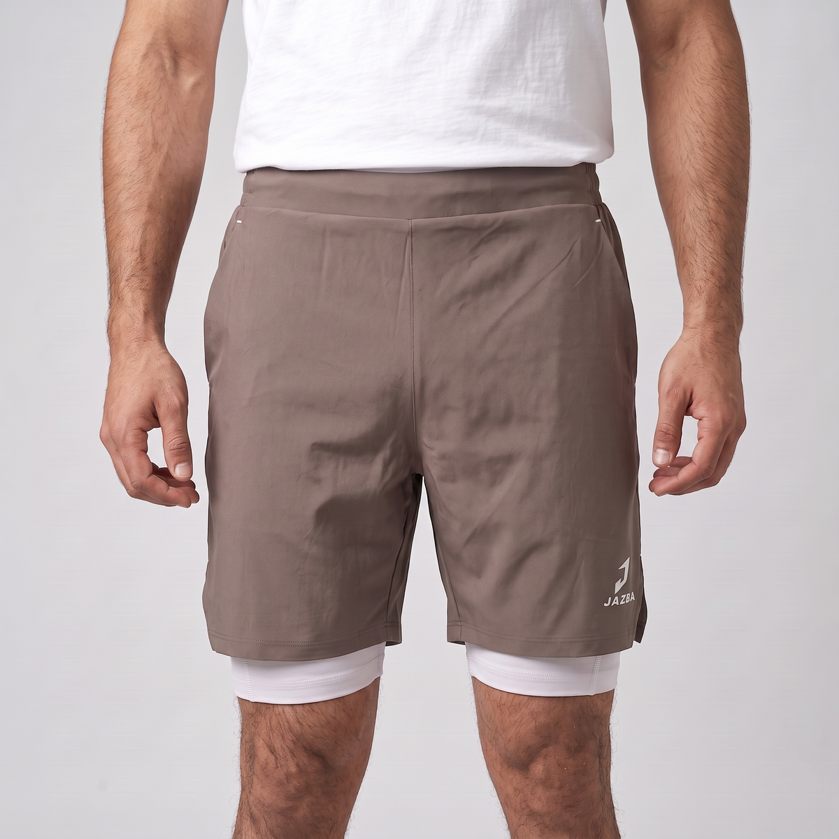 2 in 1 Training Shorts | Light Brown